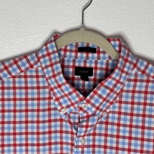 J. Crew Men's Red/Blue Plaid Shirt XL Slim